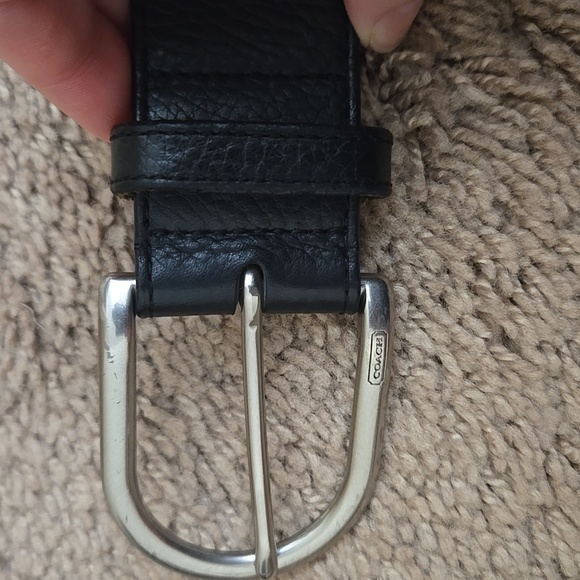 Coach Black Genuine Leather Belt with Silver Buckle As Is Rare Vintage - Picture 7 of 12